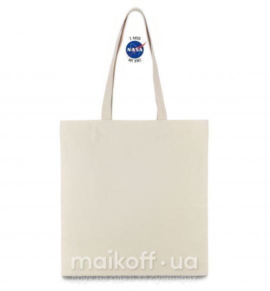 Эко-сумка I need NASA Бежевый фото