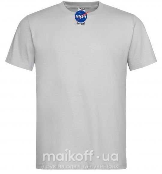 Мужская футболка I need NASA Серый фото