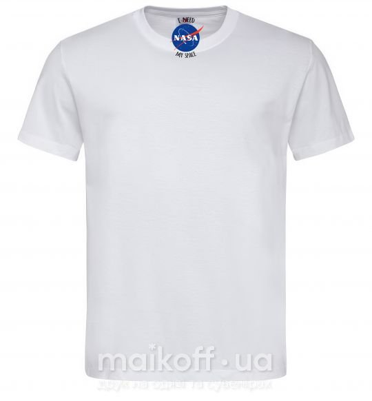Мужская футболка I need NASA Белый фото