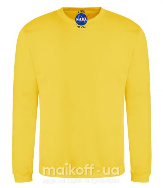 Світшот унісекс I need NASA Сонячно жовтий фото