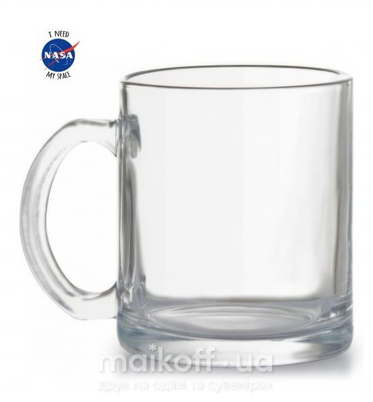 Чашка стеклянная I need NASA Прозрачный фото