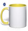 Чашка з кольоровою ручкою I need NASA Сонячно жовтий фото