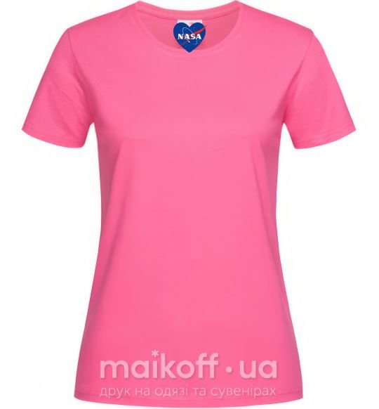 Женская футболка Nasa logo сердце Ярко-розовый фото