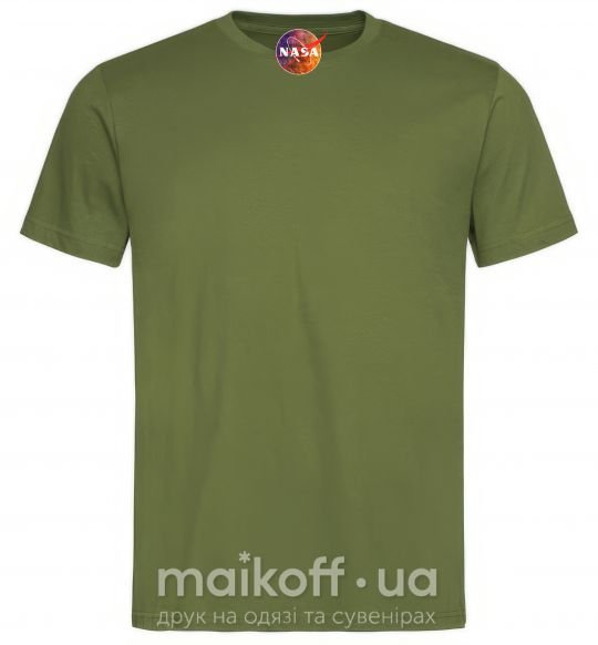 Чоловіча футболка Nasa logo космос Оливковий фото