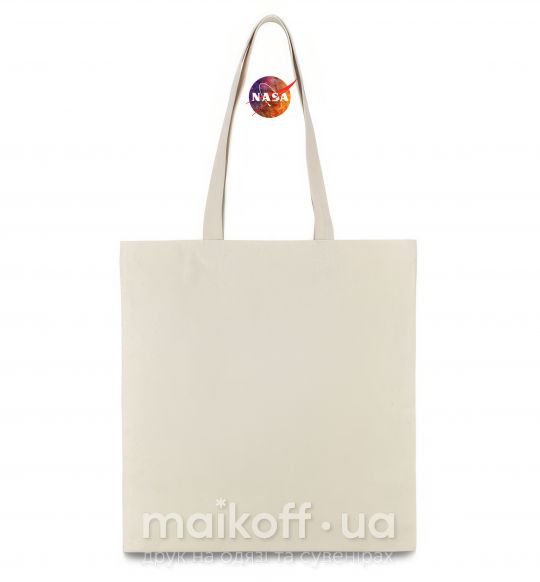 Еко-сумка Nasa logo космос Бежевий фото