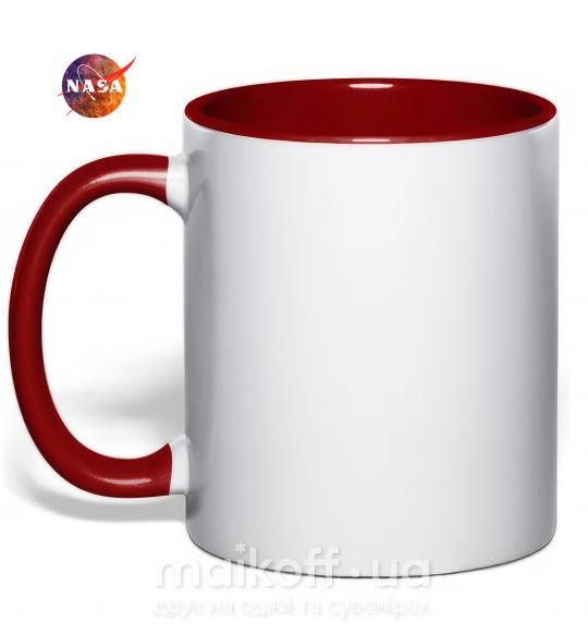 Чашка с цветной ручкой Nasa logo космос Красный фото