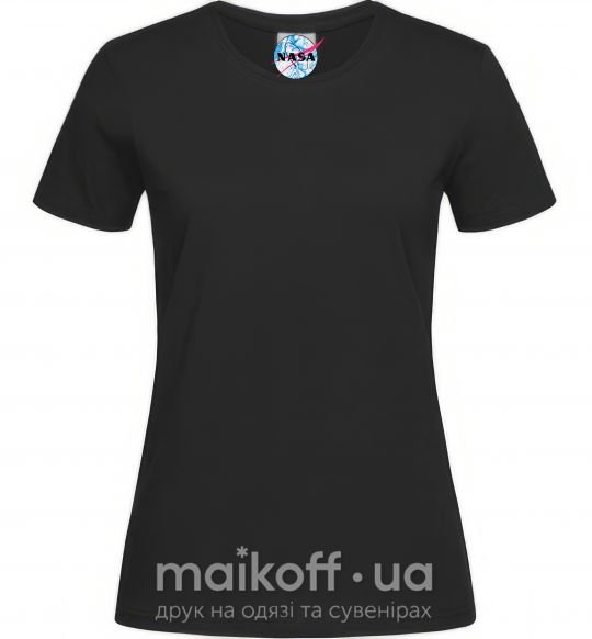 Женская футболка Nasa logo разводы Черный фото