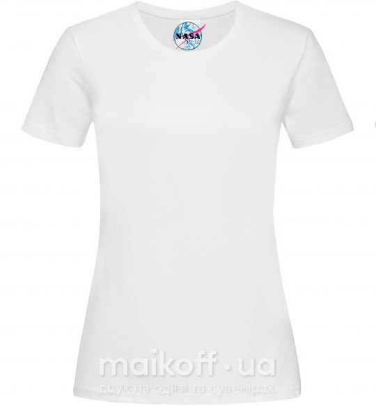 Женская футболка Nasa logo разводы Белый фото