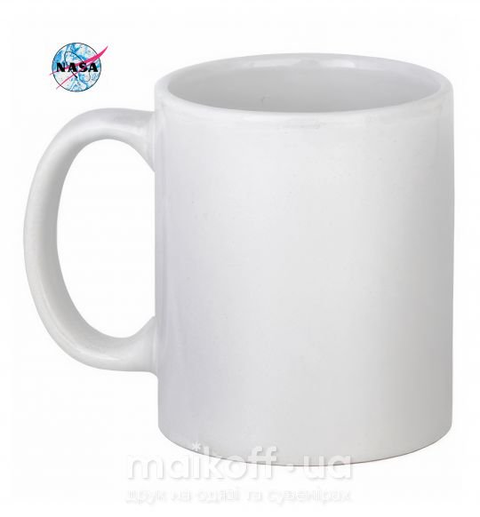 Чашка керамічна Nasa logo разводы Білий фото