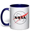 Чашка с цветной ручкой Nasa logo контур Глубокий темно-синий фото
