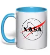 Чашка с цветной ручкой Nasa logo контур Голубой фото