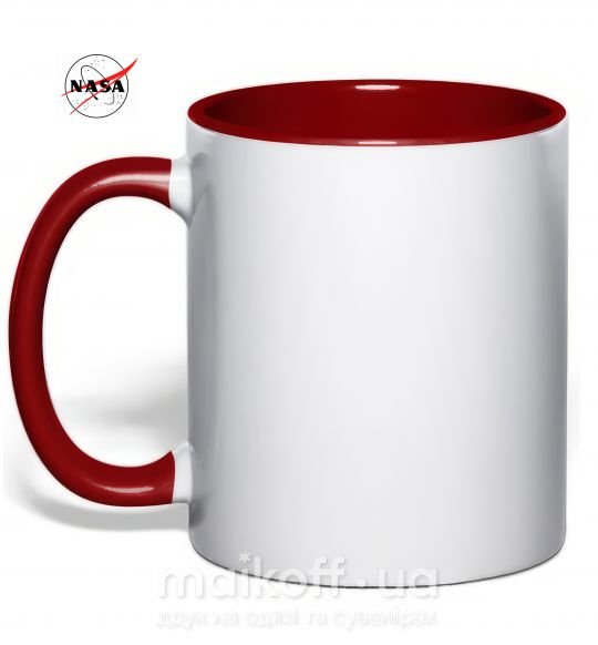 Чашка с цветной ручкой Nasa logo контур Красный фото