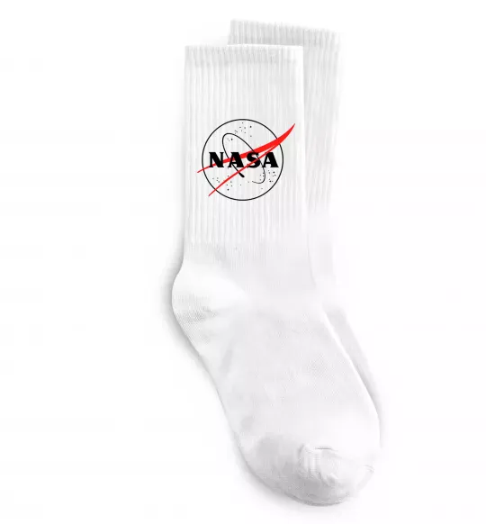Шкарпетки Nasa logo контур Білий фото