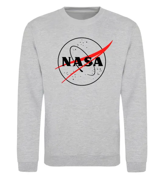 Світшот Nasa logo контур Сірий меланж фото