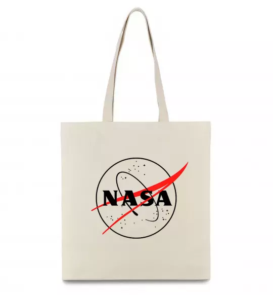 Еко-сумка Nasa logo контур Бежевий фото