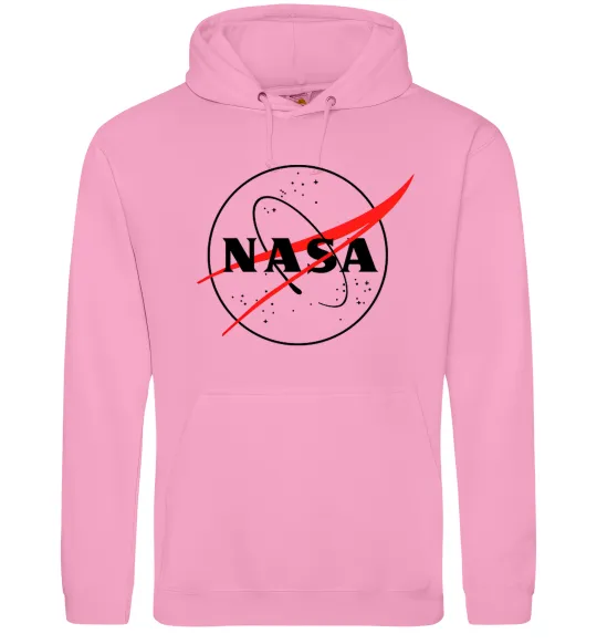 Чоловіча толстовка (худі) Nasa logo контур Рожевий фото