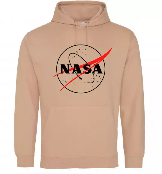 Чоловіча толстовка (худі) Nasa logo контур Пісочний фото