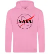 Женская толстовка (худи) Nasa logo контур Розовый фото