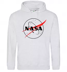 Женская толстовка (худи) Nasa logo контур Серый меланж фото