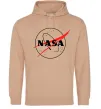 Жіноча толстовка (худі) Nasa logo контур Пісочний фото