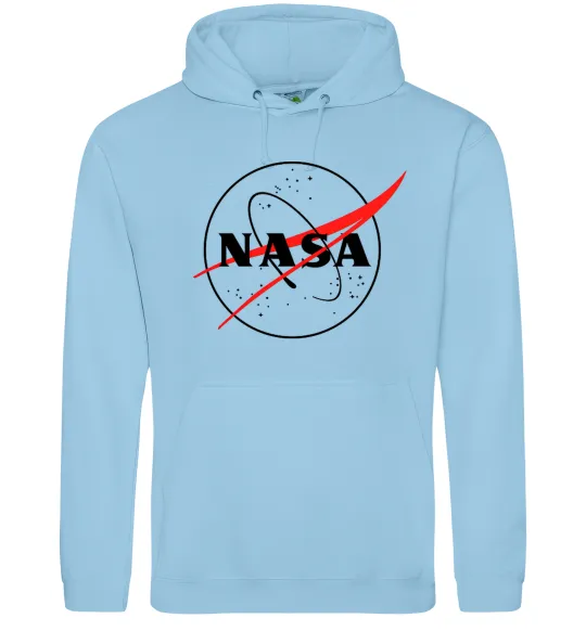 Женская толстовка (худи) Nasa logo контур Голубой фото