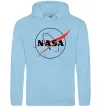 Женская толстовка (худи) Nasa logo контур Голубой фото