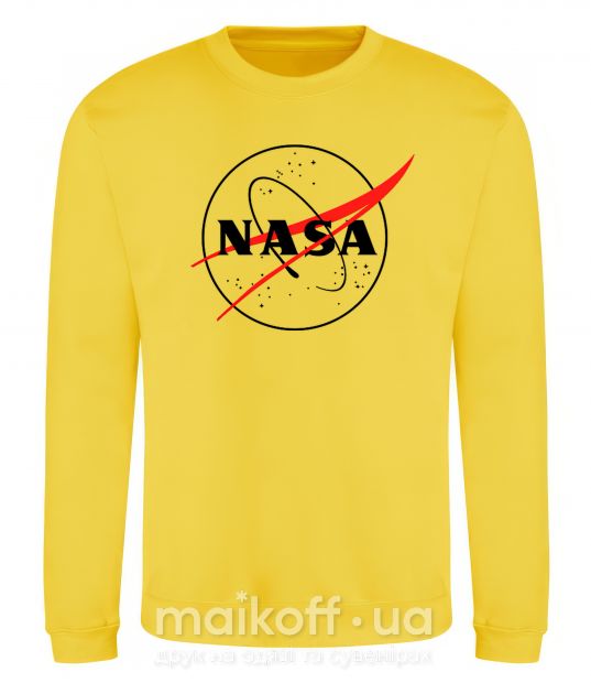 Свитшот Nasa logo контур Солнечно желтый фото