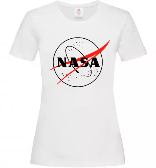 Жіноча футболка Nasa logo контур Білий фото