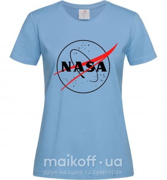 Женская футболка Nasa logo контур Голубой фото
