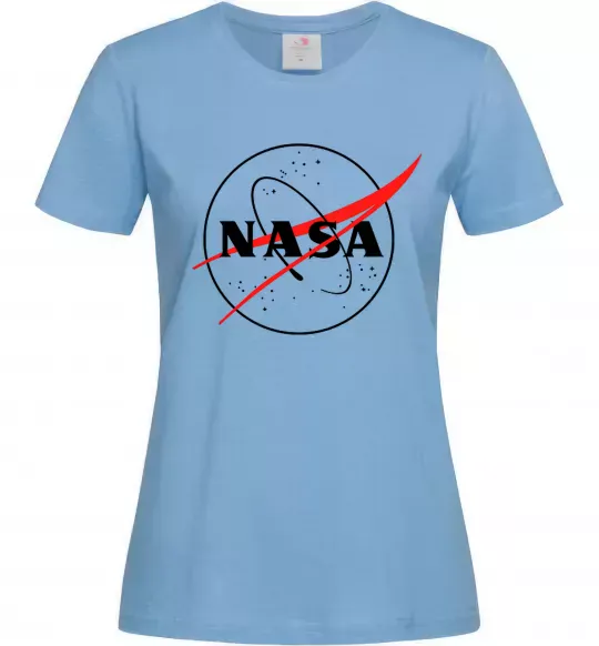 Жіноча футболка Nasa logo контур Блакитний фото