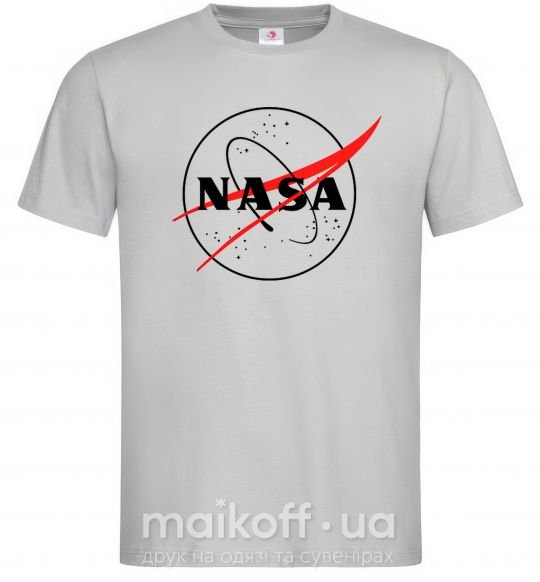 Чоловіча футболка Nasa logo контур Сірий фото