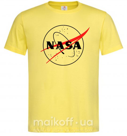 Мужская футболка Nasa logo контур Лимонный фото