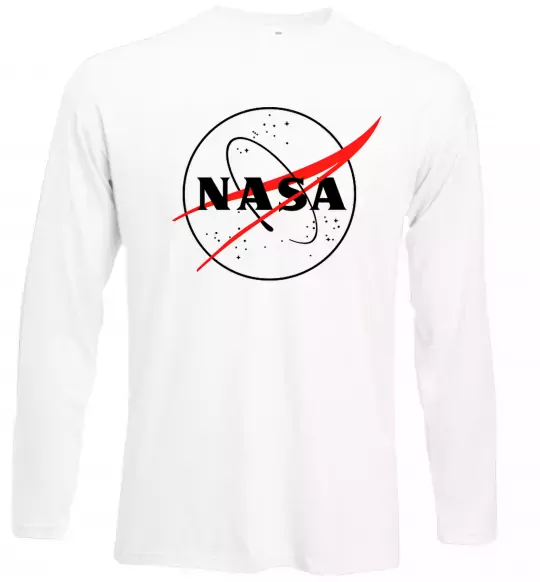 Лонгслив Nasa logo контур Белый фото