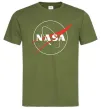 Чоловіча футболка Nasa logo контур Оливковий фото