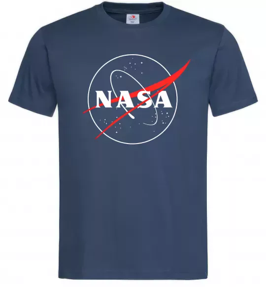 Чоловіча футболка Nasa logo контур Темно-синій фото