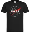 Чоловіча футболка Nasa logo контур Чорний фото