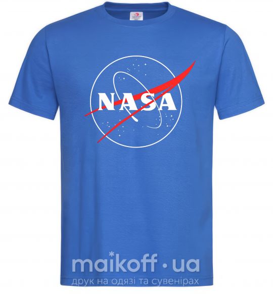 Чоловіча футболка Nasa logo контур Яскраво-синій фото