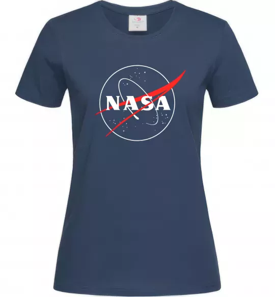 Жіноча футболка Nasa logo контур Темно-синій фото