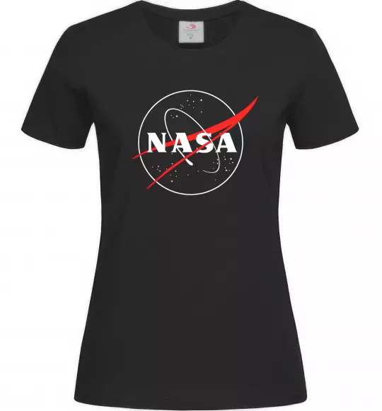 Жіноча футболка Nasa logo контур Чорний фото