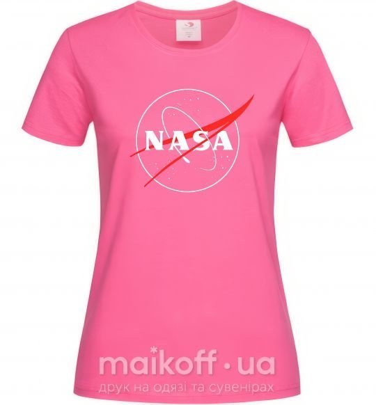 Жіноча футболка Nasa logo контур Яскраво-рожевий фото