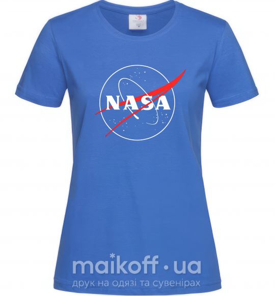 Жіноча футболка Nasa logo контур Яскраво-синій фото