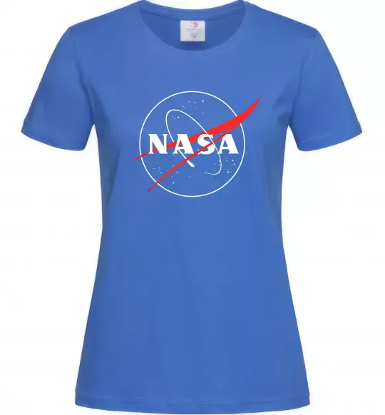 Жіноча футболка Nasa logo контур Яскраво-синій фото