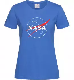 Женская футболка Nasa logo контур Ярко-синий фото