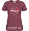 Женская футболка Nasa logo контур Бордовый фото