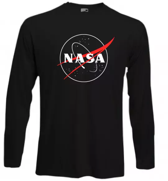 Лонгслив Nasa logo контур Черный фото