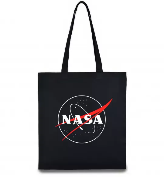 Еко-сумка Nasa logo контур Чорний фото