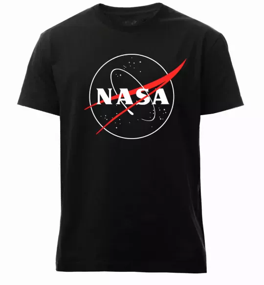 Мужская премиум футболка Nasa logo контур Черный фото