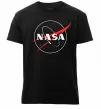 Мужская премиум футболка Nasa logo контур Черный фото