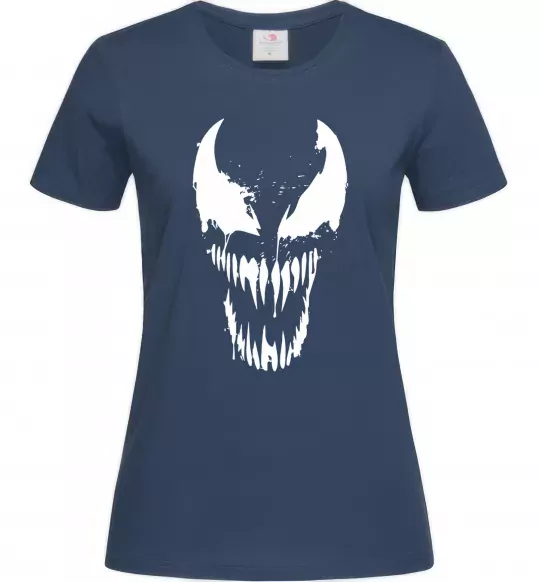 Женская футболка Веном маска Темно-синий фото