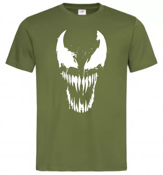 Мужская футболка Веном маска Оливковый фото